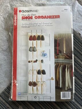 NEW ClosetMaid Cream Over-the-Door Shoe Organizer - Multiple Pockets
